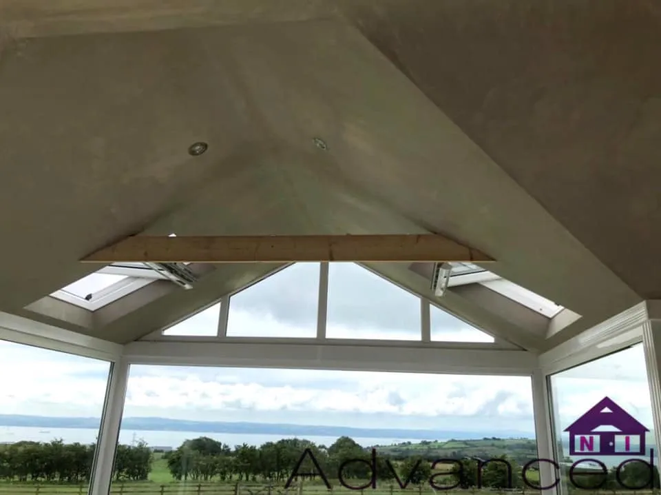 Timber roof structure inside a conservatory conversion