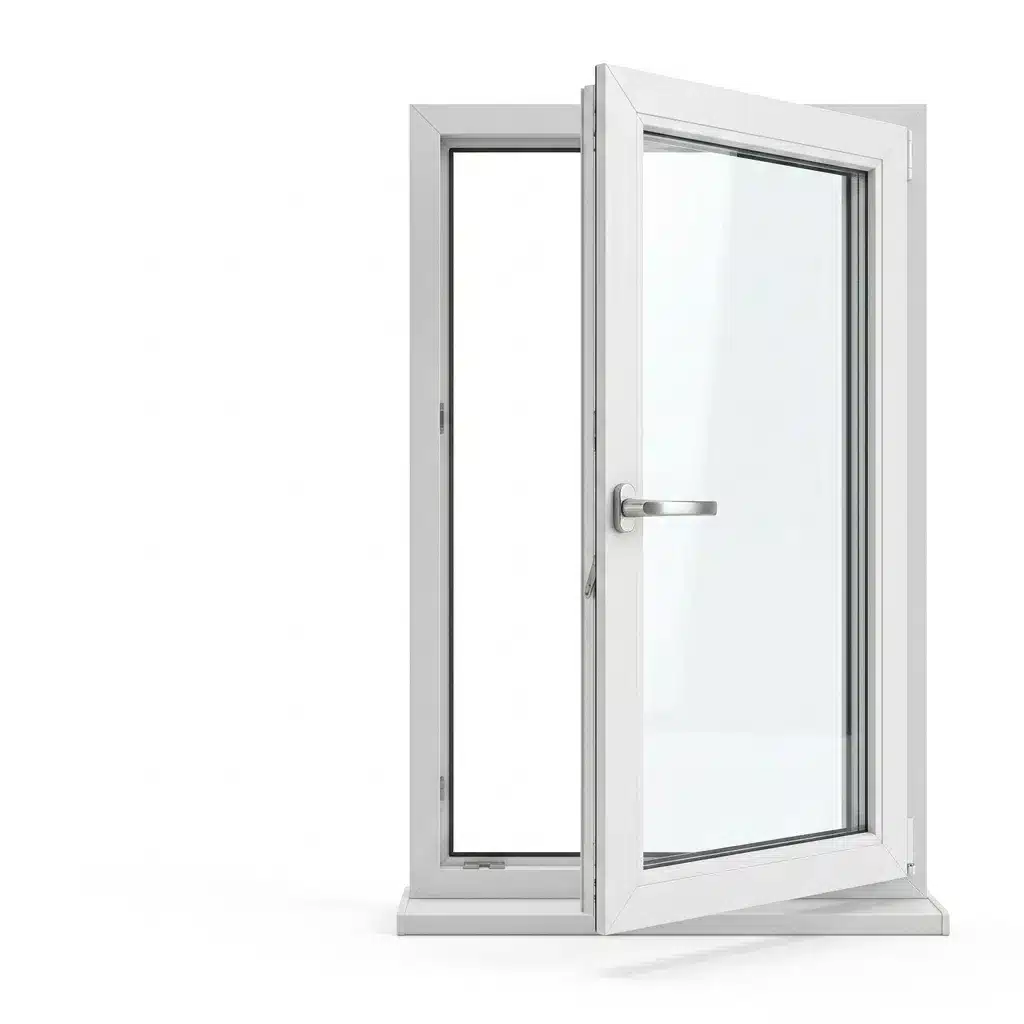 White casement window in the tilt position
